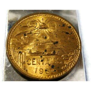 1964 20 Centavos Coin Money Clip Stainless Steel Wallet Cash ID Holder Silver